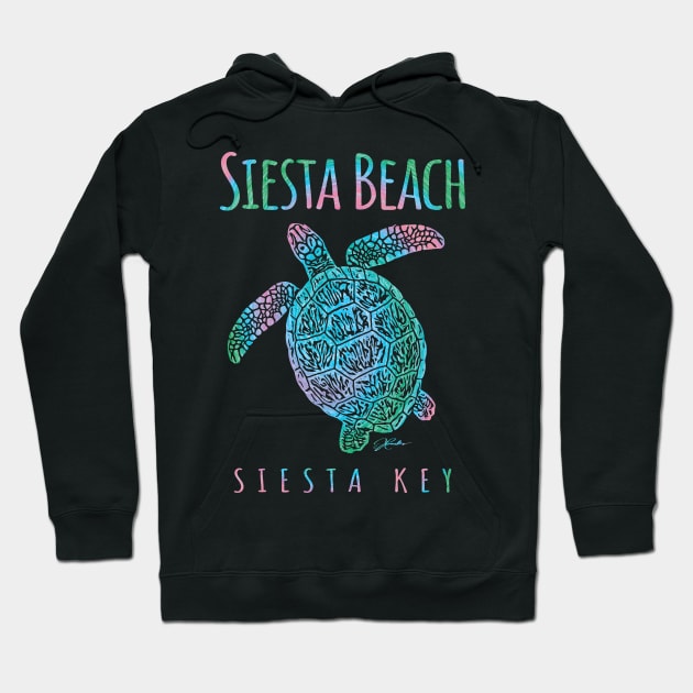 Siesta Beach, Siesta Key, FL - Sea Turtle Hoodie by jcombs